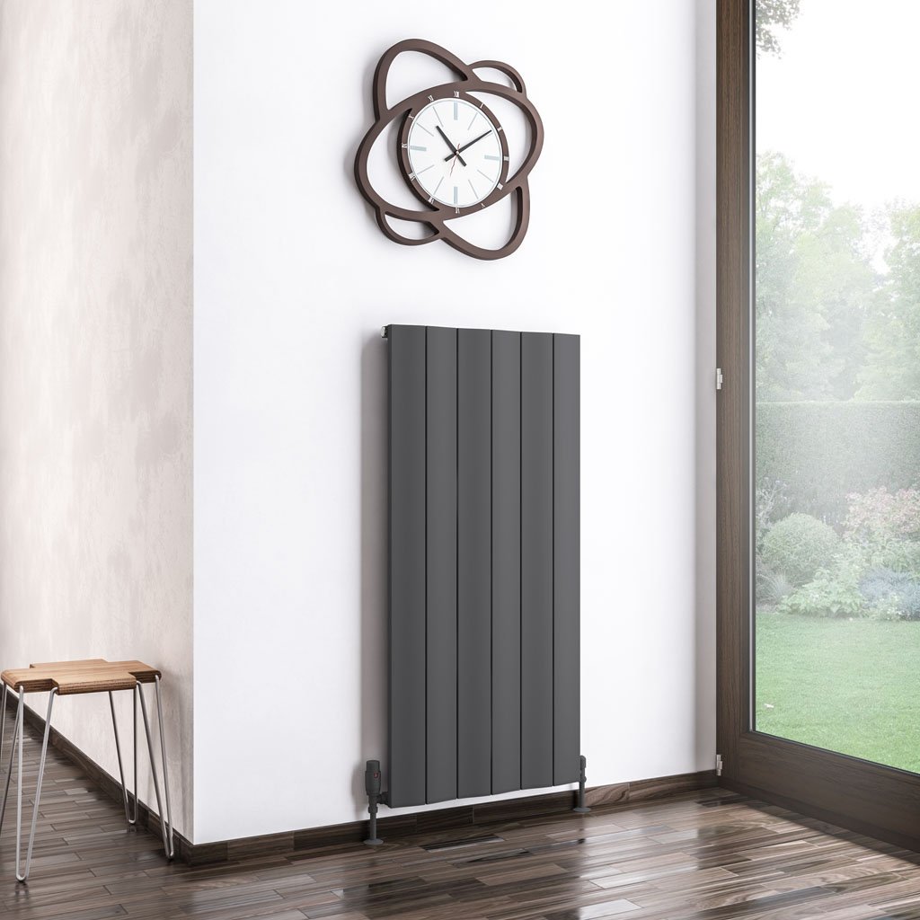 Fairford 1200 x 565 Aluminium Radiator Matt Anthracite