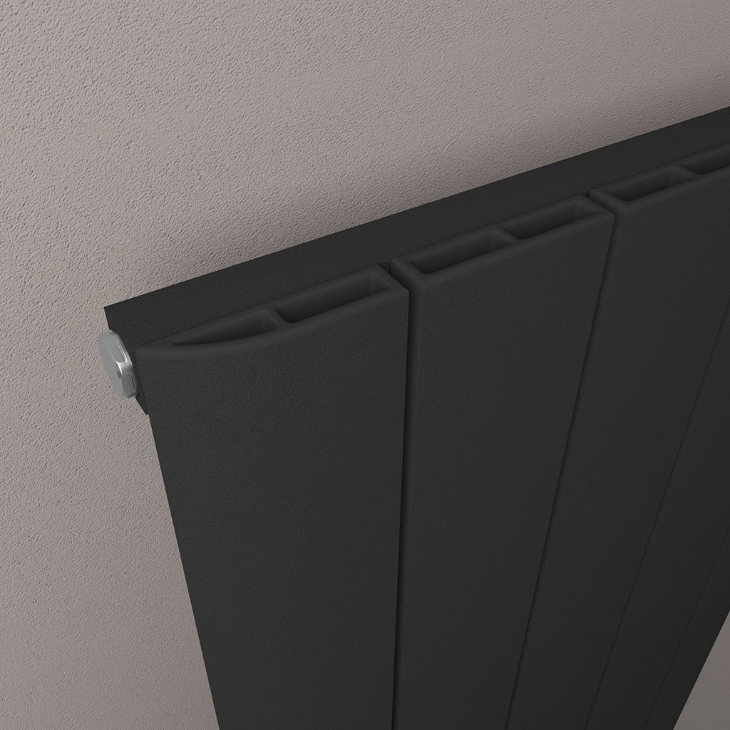 Withington 600 x 280 Aluminium Radiator Matt Black