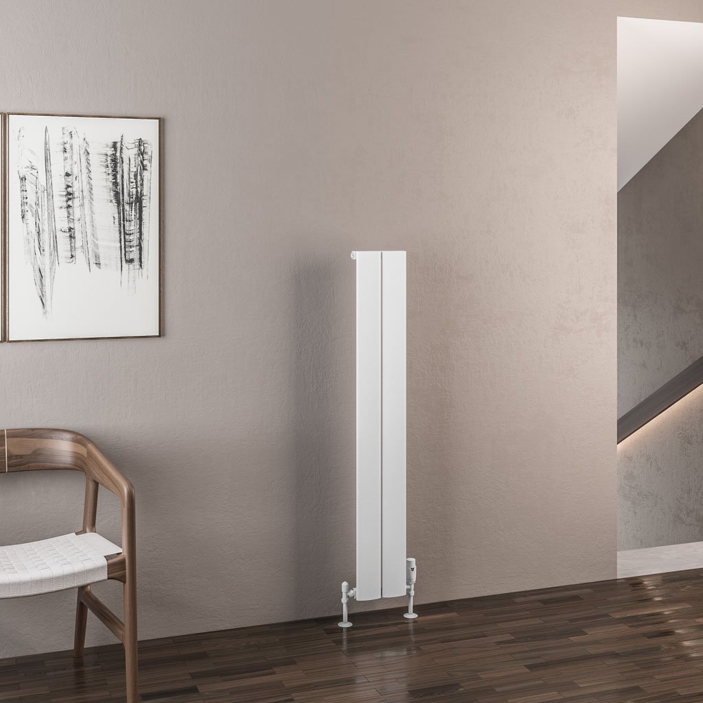 Malmesbury 1200 x 185 Aluminium Radiator Matt White