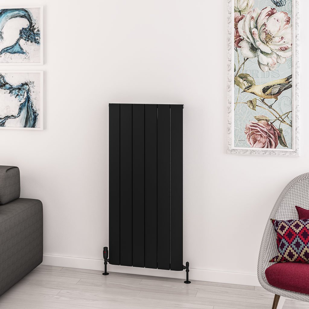 Withington 1200 x 565 Aluminium Radiator Matt Black