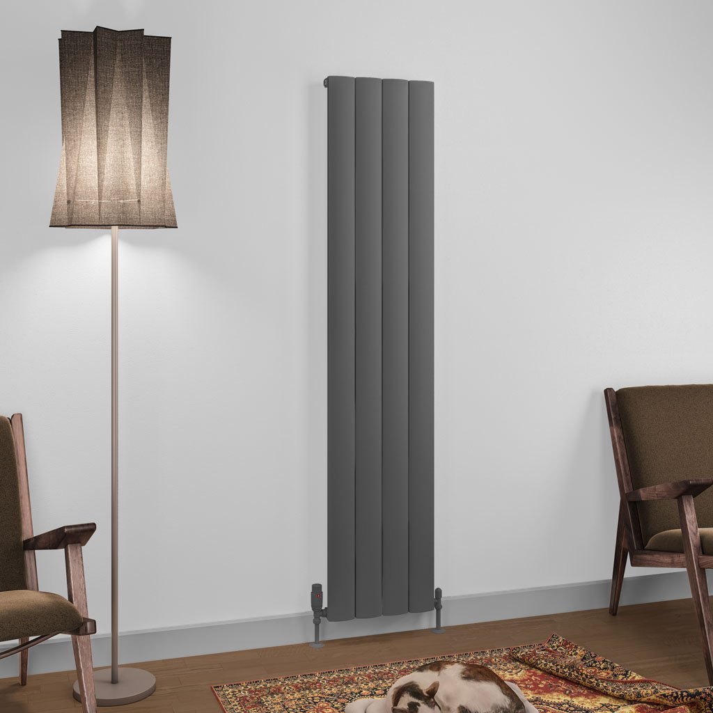 Tordino 1800 x 375 Aluminium Radiator Matt Anthracite