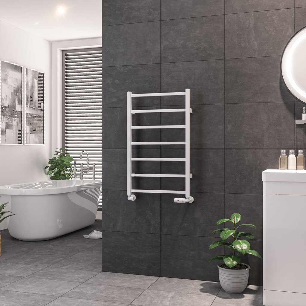 Tuscan Square Towel Rail 800 x 500 Gloss White