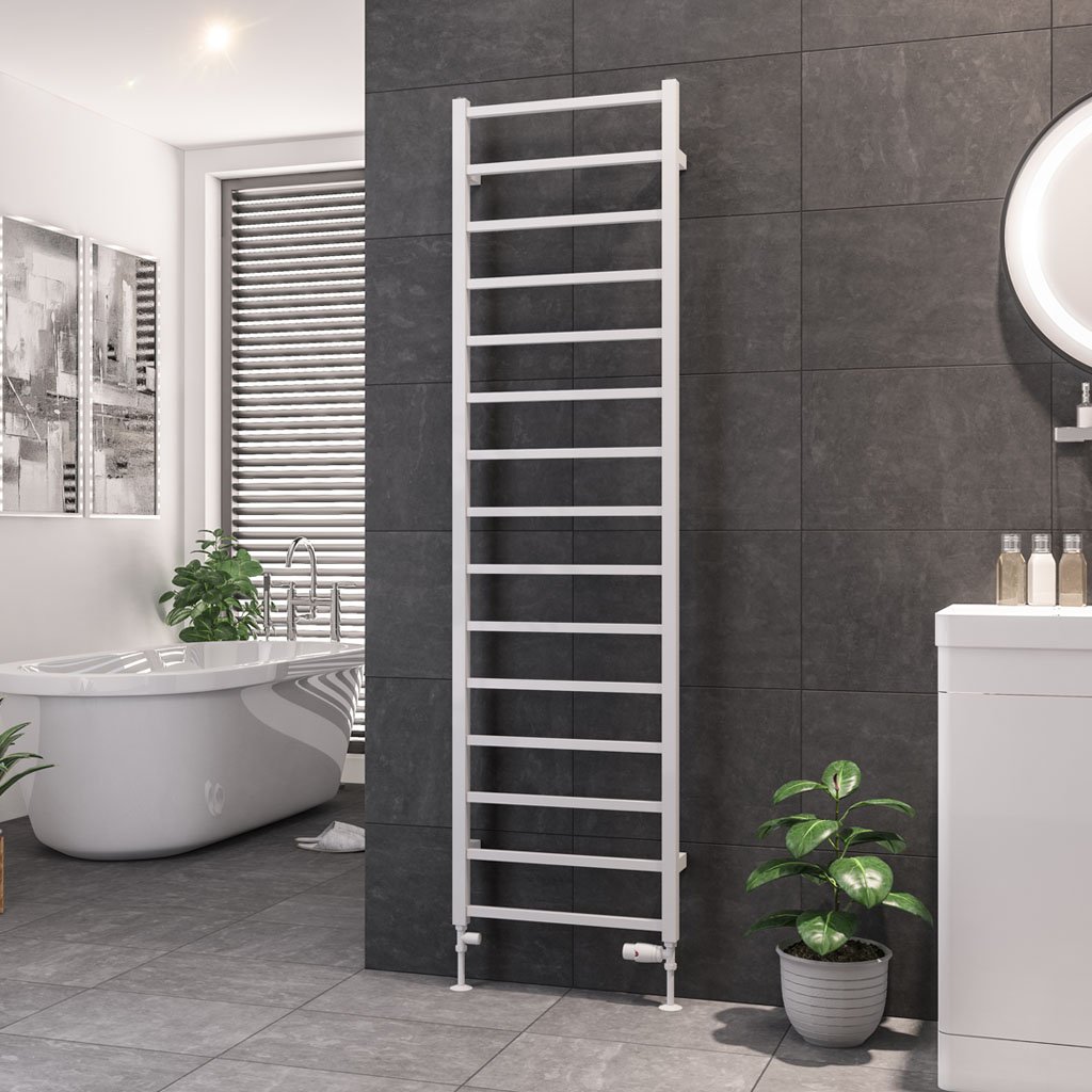 Tuscan Square Towel Rail 1800 x 500 Gloss White