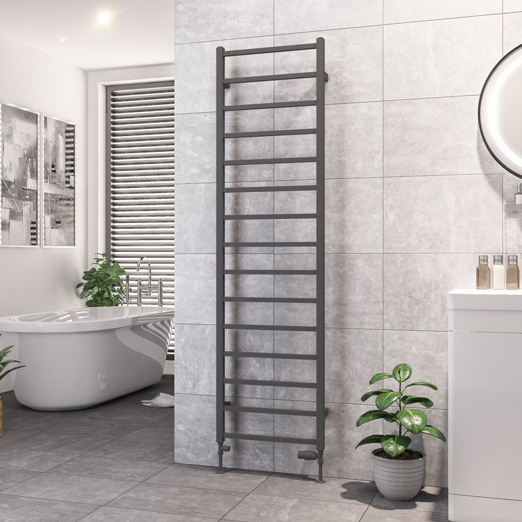 Tuscan Square Towel Rail 1800 x 500 Matt Anthracite