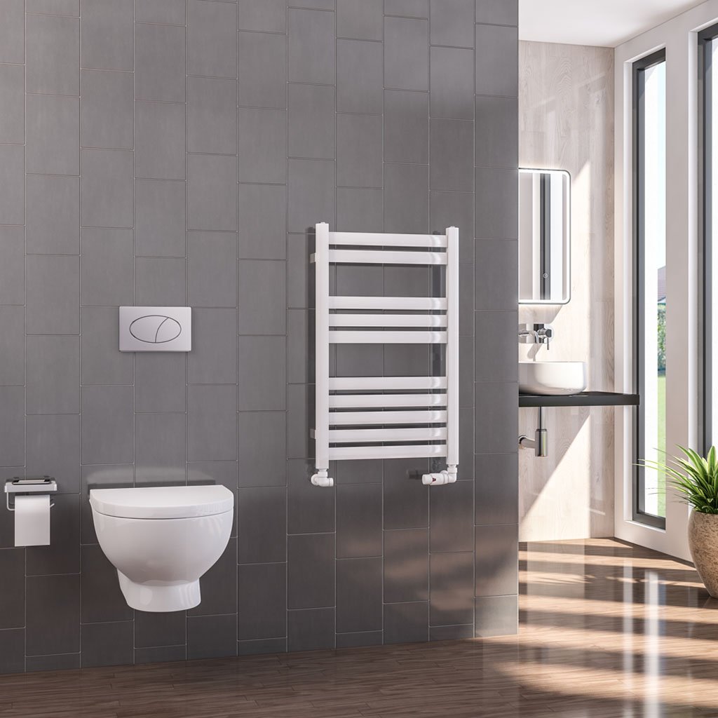 Defford 800 x 500mm Towel Rail Gloss White