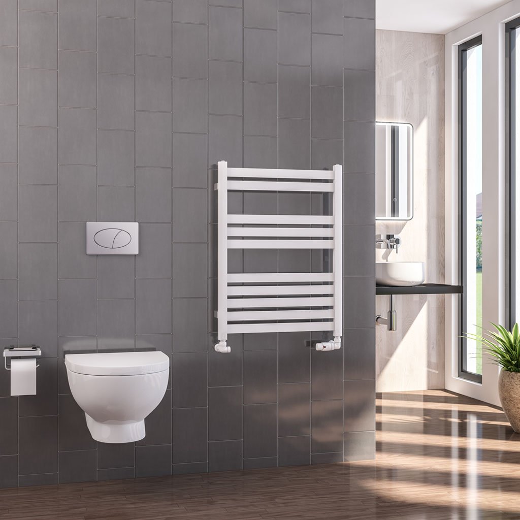 Defford 800 x 600mm Towel Rail Gloss White