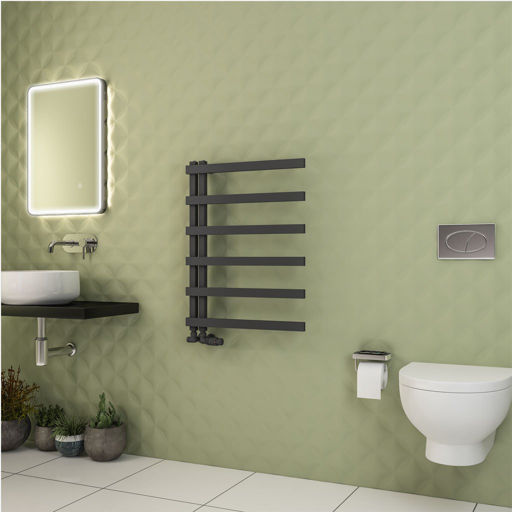 Platani 800 x 600mm Towel Rail Matt Anthracite