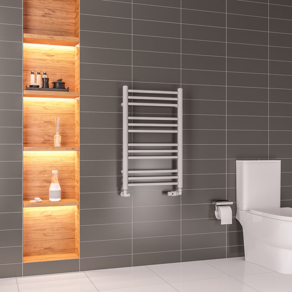 Corinium Round 800 x 500 Towel Rail Matt Grey