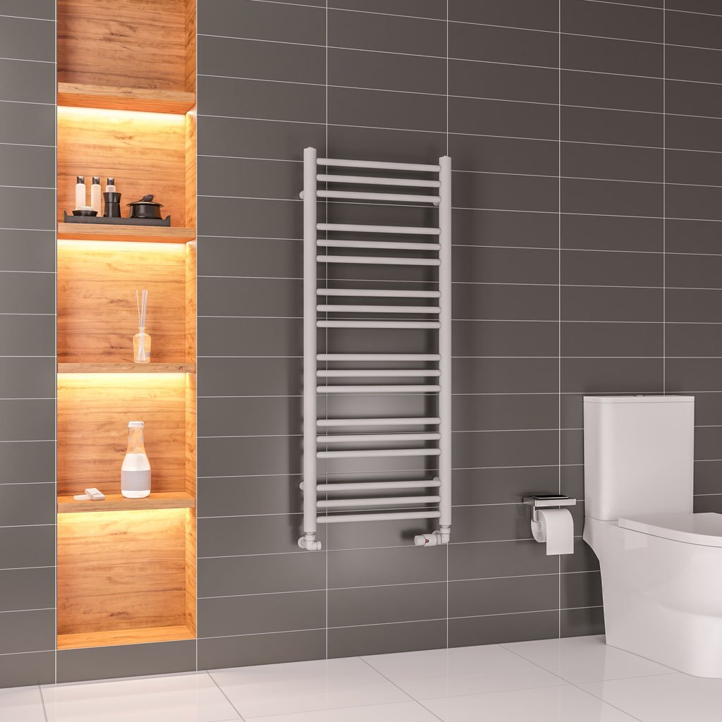 Corinium Round 1200 x 500 Towel Rail Matt Grey