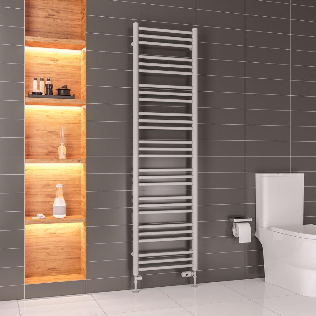 Corinium Round 1800 x 500 Towel Rail Matt Grey