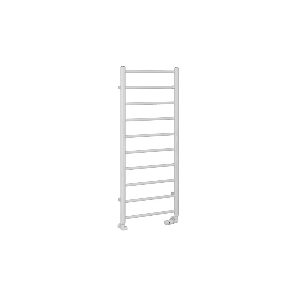 Tuscan Round 1200 x 500 Towel Rail Gloss White