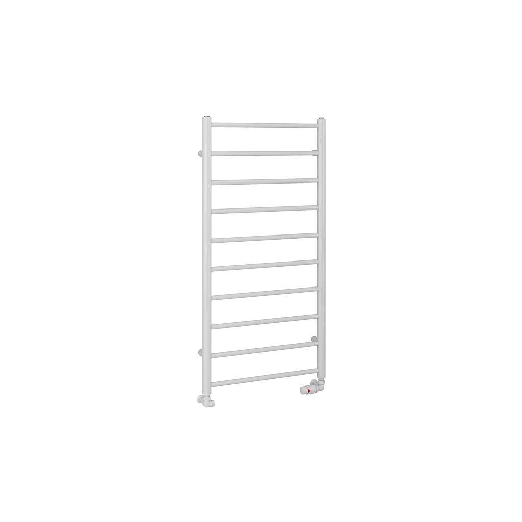 Tuscan Round 1200 x 600 Towel Rail Gloss White