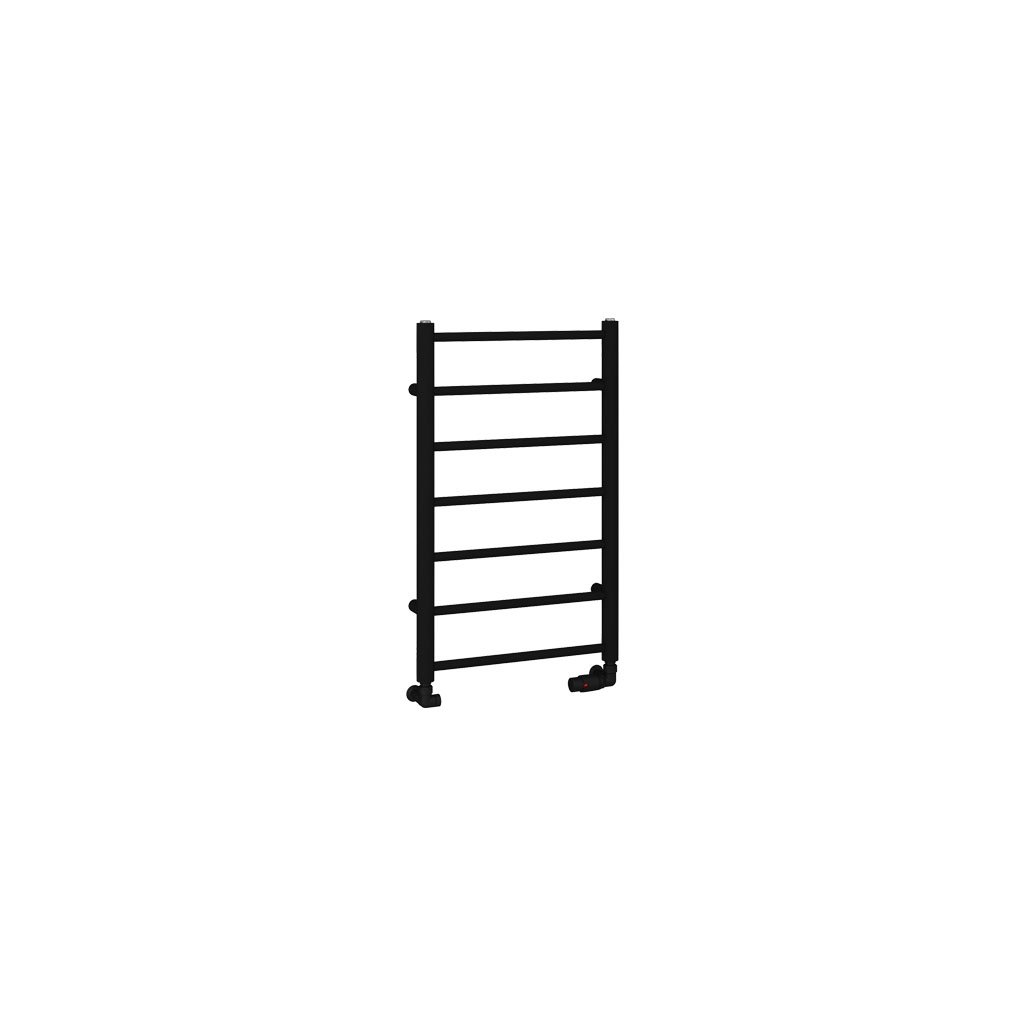 Tuscan Round 800 x 500 Towel Rail Matt Black