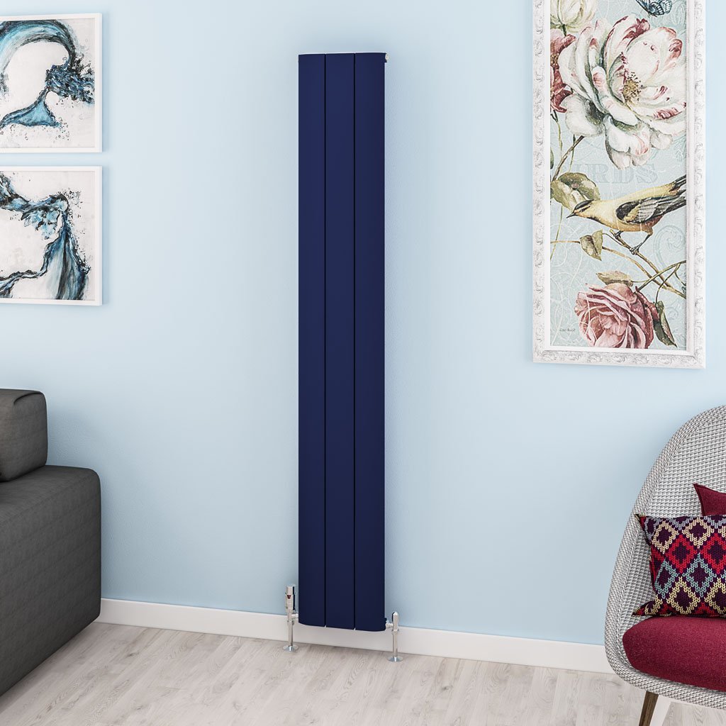 Withington 1800 x 280 Aluminium Radiator Matt Cobalt Blue