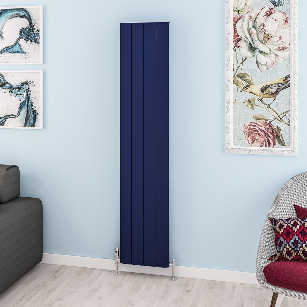 Withington 1800 x 375 Aluminium Radiator Matt Cobalt Blue