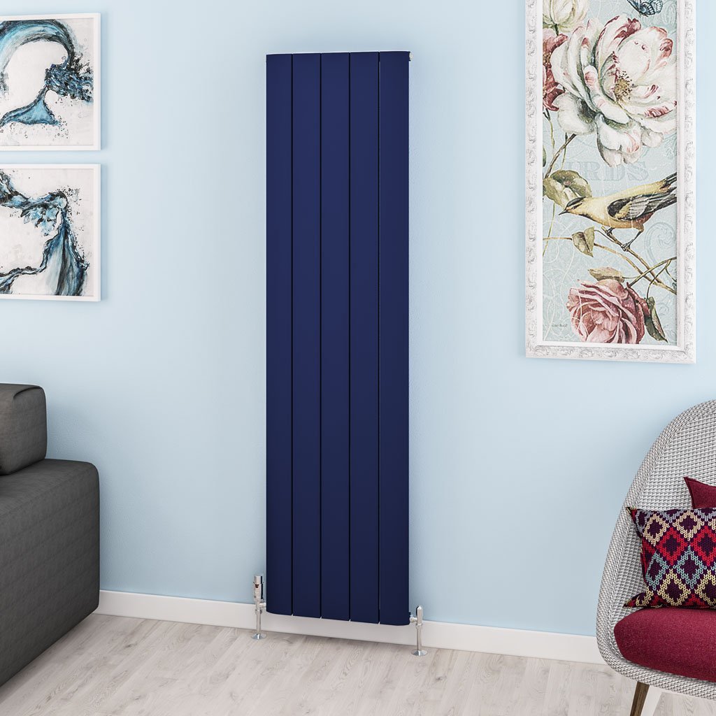 Withington 1800 x 470 Aluminium Radiator Matt Cobalt Blue