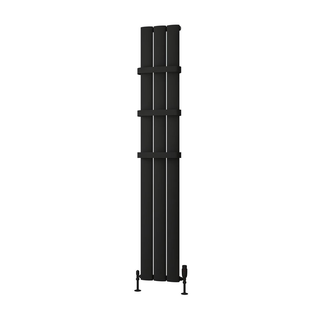 Malmesbury 1800 x 280 Aluminium Radiator Matt Black