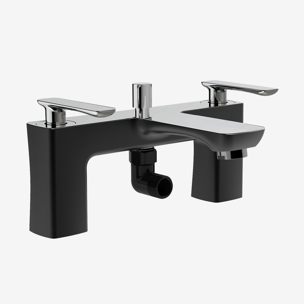 Helston Bath Shower Mixer Tap (BSM) with Handset Matt Smooth Black