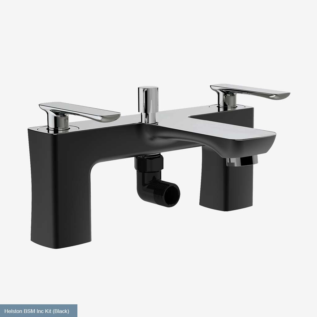 Helston Bath Shower Mixer Tap (BSM) with Handset Matt Textured Black