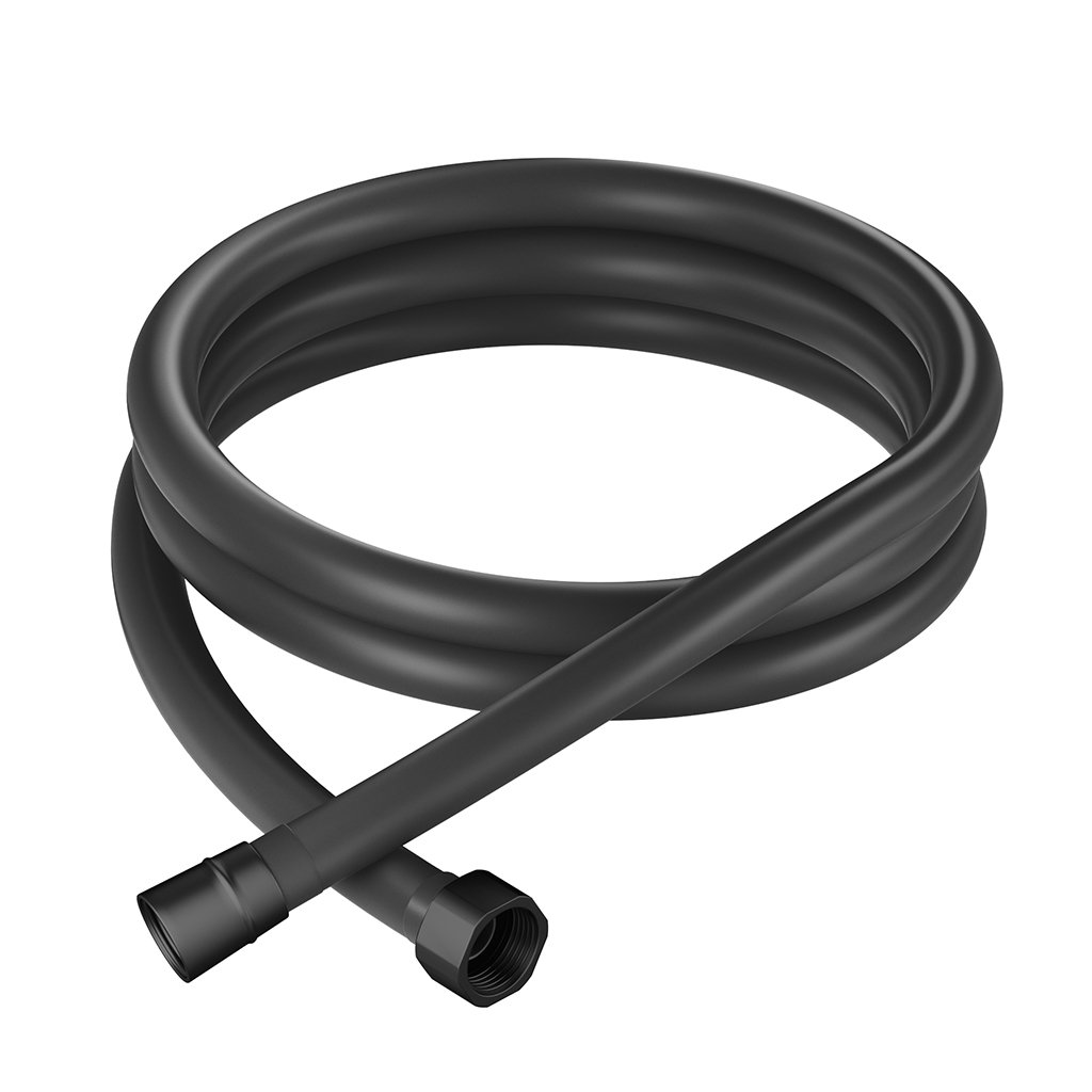 2m PVC Shower Hose - Matt Smooth Black