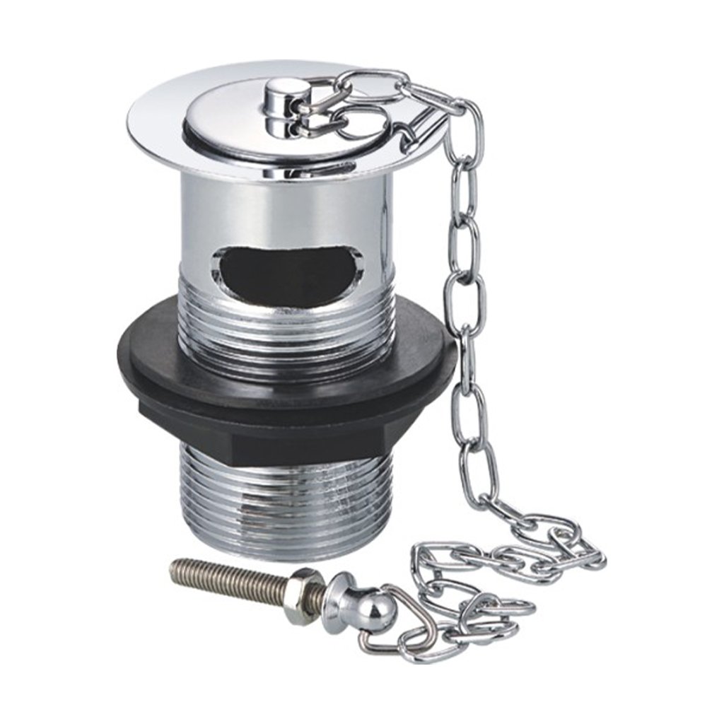 Basin Waste with Ball Chain & Brass Plug - Chrome