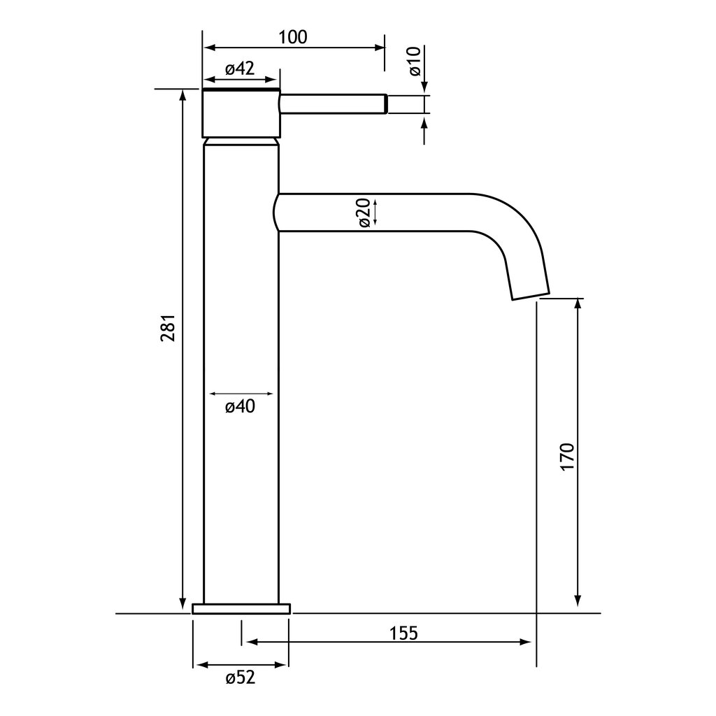 Meriden Extended Basin Mono Tap with Waste Chrome