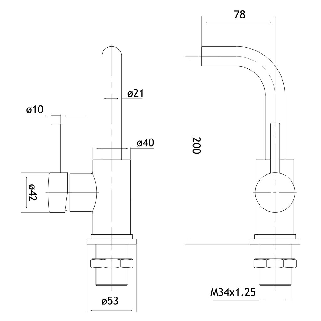 Meriden Wall Mounted Single Lever Curved Spout Basin Mixer Tap Brushed Brass