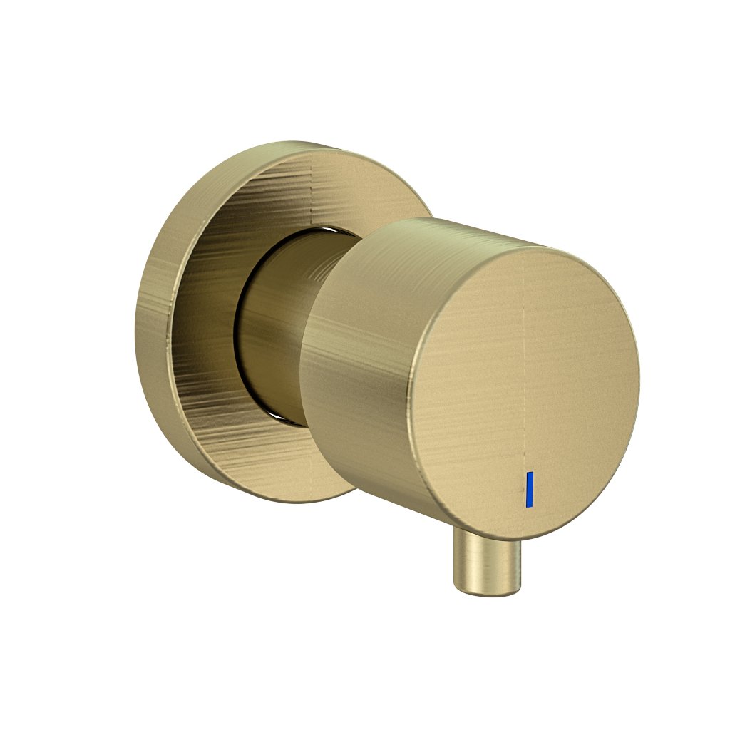 Meriden 3 Tap Hole Wall Mounted Basin Tap Set Brushed Brass