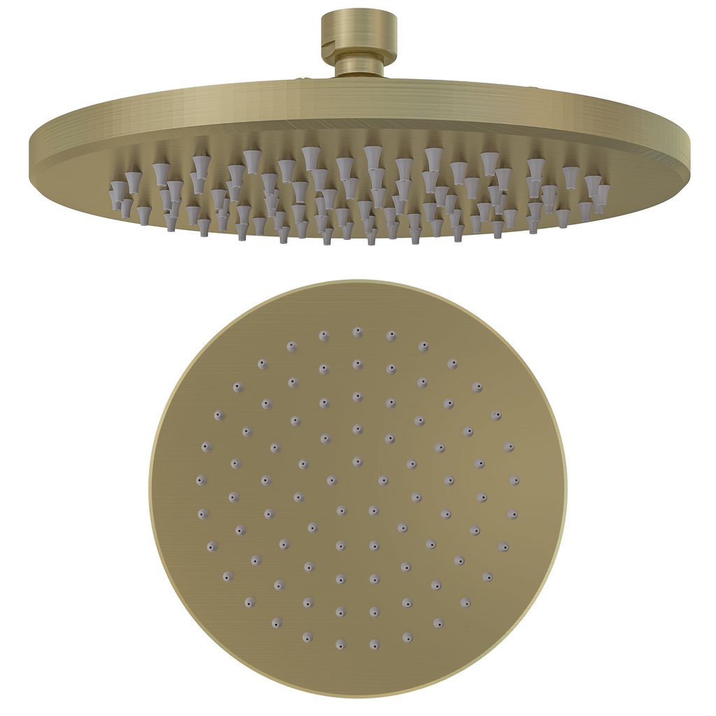 Meriden 10" (250mm) Round Easy Clean Shower Head - Brushed Brass