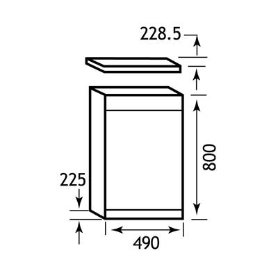 Diamante 49cm(W) x cm(D) WC Unit - Gloss White