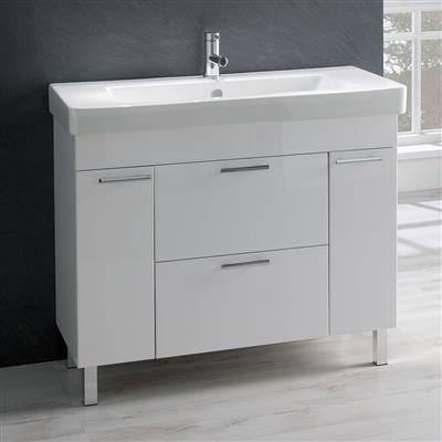 Sorrento/Faro 96cm base unit High Gloss White