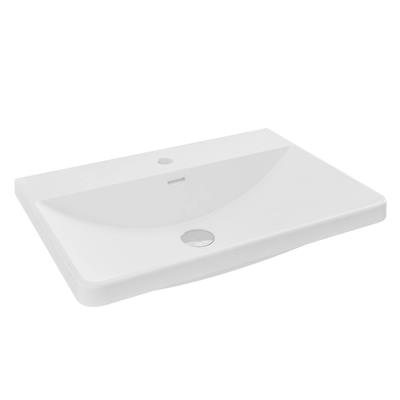 Cavone 60cm x 43cm 1 Tap Hole Ceramic Basin - Gloss White