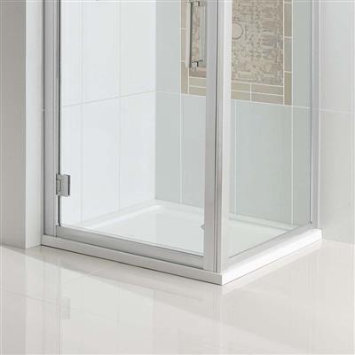 Volente Plan A ABS 700mm x 700mm Rectangular Stone Resin Shower Tray - White