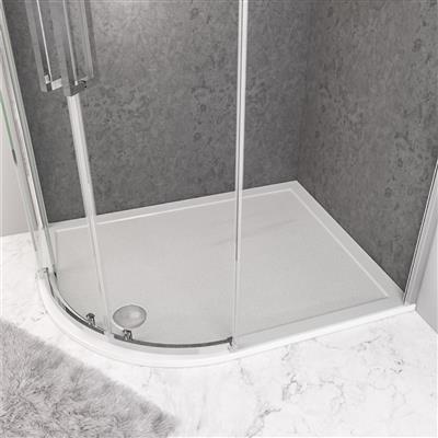  Corsair Anti-Slip 1200 x 800mm Offset Quad Left Hand (LH) 25mm Shower Tray - White 