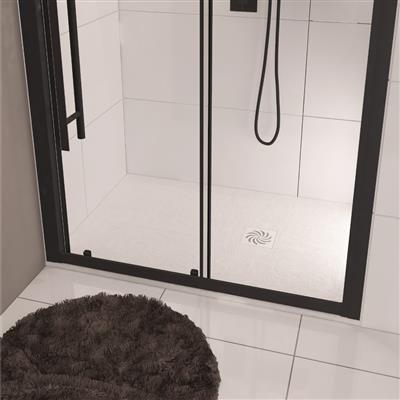  Crossland 1400 x 800mm Rectangular  Shower Tray with Slate Finish - White