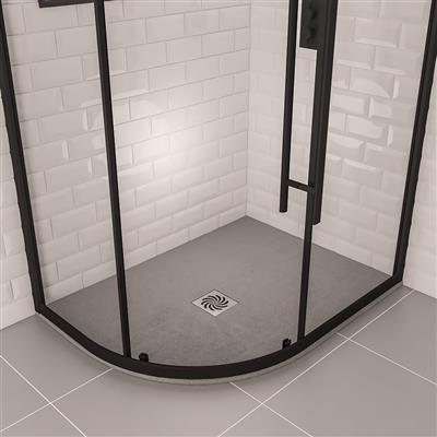  Crossland  1200 x 900mm Left Hand (LH) Offset Quad Shower Tray with Slate Finish - Grey