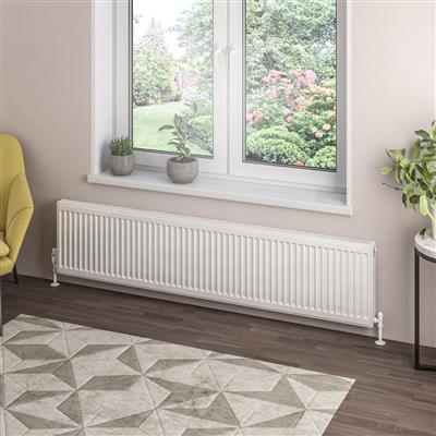 Type 21 Compact Panel Radiator 400 x 1800 Gloss White