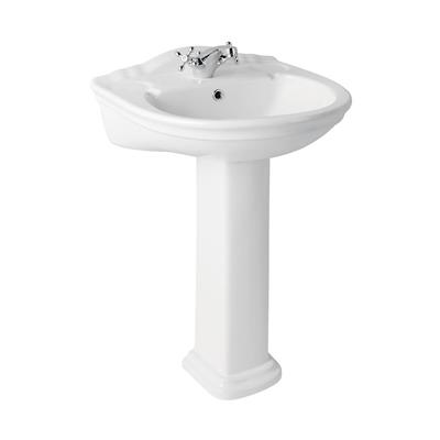 Tamarind 56cm x 47cm 1 Tap Hole Ceramic Basin with Overflow - White