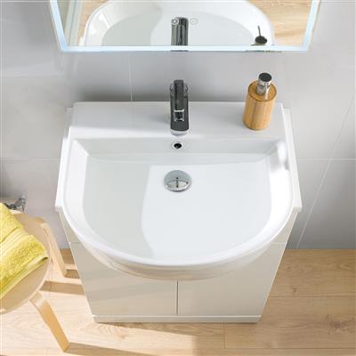 Metro 56cm x 47cm 1 Tap Hole Ceramic Semi Recessed Basin - White