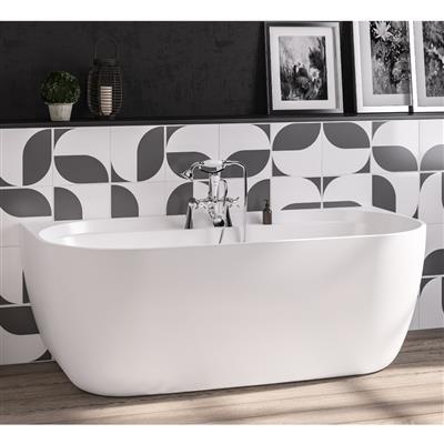 Grafton D shaped Bath 1650 x 790 x 600 (460mm Depth) - White