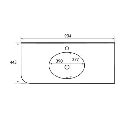 Hardwick Traditional 90cm x 44cm 1 Tap Hole Polymarble Basin - White