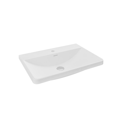 Cavone 60cm x 41cm 1 Tap Hole Polymarble Basin - White