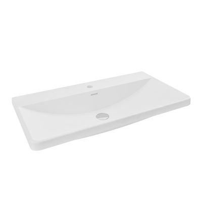 Cavone 80cm x 41cm 1 Tap Hole Polymarble Basin - White 