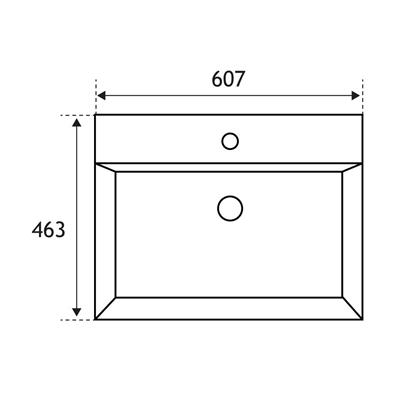 Gravina 60cm x 46cm 1 Tap Hole Polymarble Wall Hung Basin - White