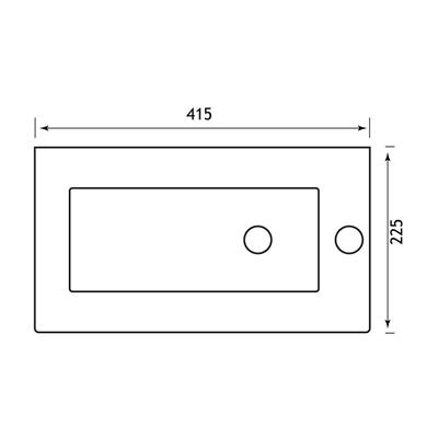 Cavone 40cm x 22cm 1 Tap Hole Cloakroom Basin with Overflow - White