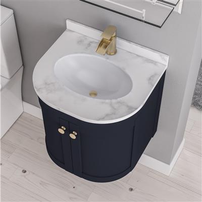 Hardwick 90cm x 44cm 1 Tap Hole Quartz Basin - White Quartz