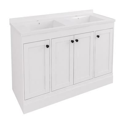 Hardwick 120CM 4 Door Double Bowl Basin Vanity Unit - Matt White