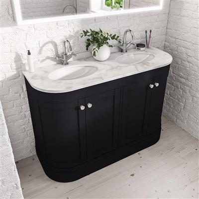 Hardwick 120CM 4 Door Double Bowl Basin Vanity Unit - Matt Anthracite