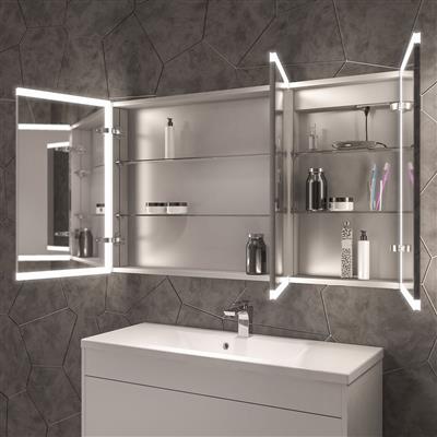 Cassio 1200x700mm 3 door LED mirror