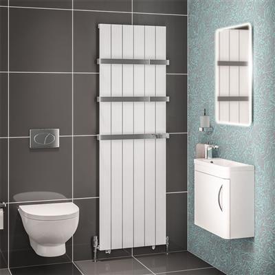 Mersey 1800 x 565 Aluminium Radiator Matt White